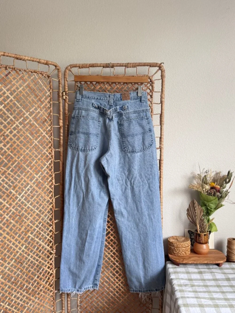 Vintage Straight Leg Distressed Hem Denim Jeans 26-27W - Picture 2 of 3
